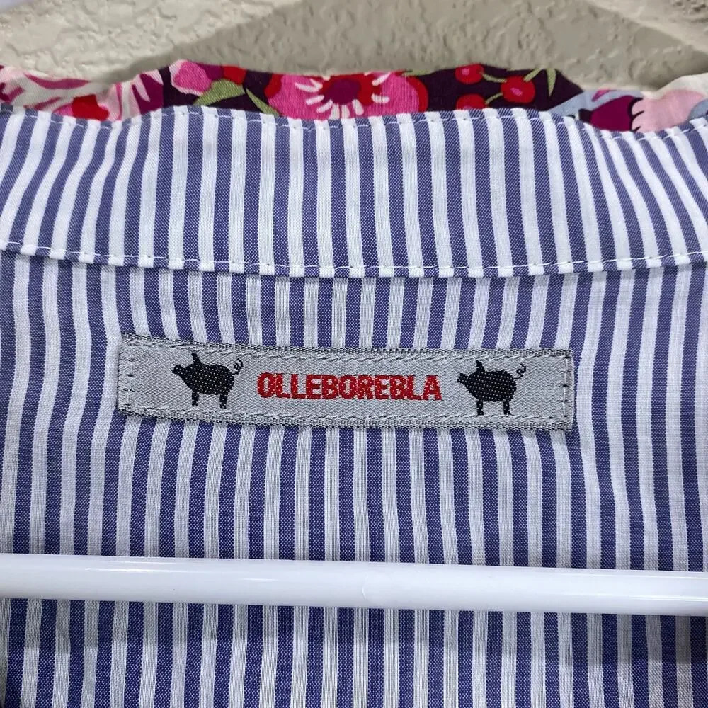OLLEBOREBLA Floral Top Pink Japanese Street Fashion Blouse Eclectic Artsy Medium - Picture 4 of 7